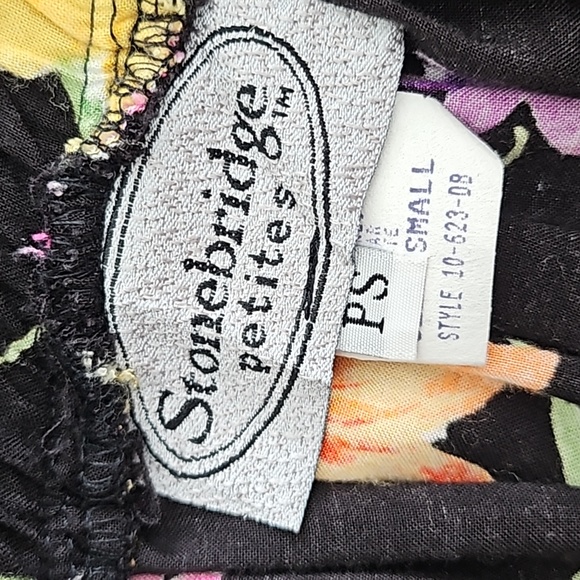 VINTAGE Full Floral Elastic Waist MIDI Skirt Easter Summer - Picture 3 of 3